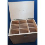 Plywood constructed storage box with internal sections (47cm x 32cm x 41cm)