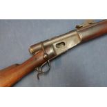 Swiss Vetterli 10.5 military rifle circa 1878, with 32 inch barrel, with rear adjustable sights,