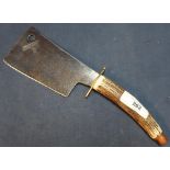 Hatchet with various stamped detail No.1 Cannock, with antler grip