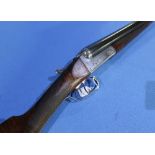 Charles Hellis 12 bore side by side shotgun with 30 inch barrels, choke 3/4 1/4 with 14 1/2 inch