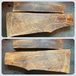 A Highly figured Turkish Walnut two piece blank for shotgun and forend, air dried