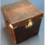 Circa 1900 leather shotgun cartridge type case of square form, the top marked E. G. LODER, with