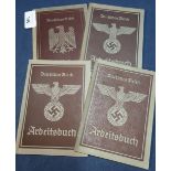 Collection of four Third Reich German ID/passbooks dating from the late 1930s (4)