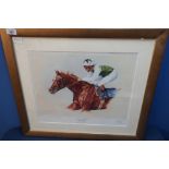 Framed and mounted limited edition No.71/750 Queen of Newmarket Bosrasham Kate Lloyd print