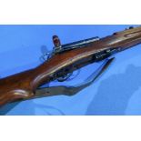 7.5 x 55 Schmidt Rubin Swiss straight pull bolt action carbine service rifle with original sling and