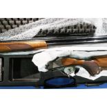 Cased Browning 525 20 bore over and under ejector shotgun with 30 inch barrels, 14 1/2 inch pistol