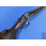 Merkel Suhl 12 bore side by side barring action shotgun with 28 inch barrels, choke full and full,