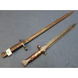 British 1913 Enfield bayonet with various stamp marks to the blade, dated 1913, with crowned W8A