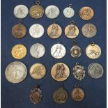 Collection of twenty three various assorted military related and sporting medallions including