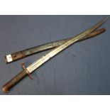 British 1853 pattern bayonet with 23 inch blade (edge nicks) (damage to quillon), complete with