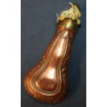 James Dixon & Sons of Sheffield brass and copper bodied small powder flask (overall length 17cm)