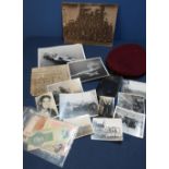 Box containing a collection of various military ephemera, paperwork etc including photographic