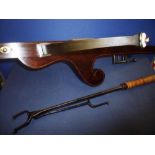 17th C style quality made composite crossbow with rosewood inlaid frame and steel cross piece,