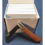 Box of ten brand new single bladed pruning type pocket knives