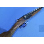 AYA Yeoman 12 bore side by side shotgun with colour hardened action, 28 inch barrels, choke full and