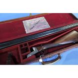 Cased Cogswell & Harrison 12 bore side by side ejector shotgun with 30 inch barrels, chokes 1/2