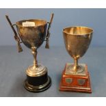 London silver hallmarked military trophy cup for Inter Company Shooting 1939-43, with various