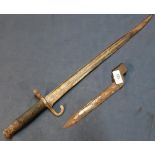 Lee Enfield knife bayonet (rusted) and a Victorian bayonet with 18 1/2 inch blade (2)