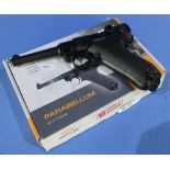 Boxed as new Gletcher Parabellum .177 Co2 air pistol