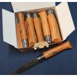 Box of 12 brand new ex-shop stock 3 1/4 inch bladed OPINEL No. 08 pocket knives.