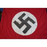 Circa WWII German Nazi Party hanging pennant flag with hand stitched double sided Swastika decal (