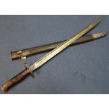 British rifle bayonet with 17 inch blade, with various stamp marks including Wilkinson 1907,