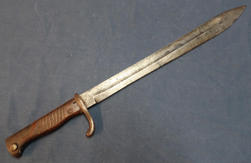 German Mauser bayonet, the 14 1/4 inch swollen point blade by Alex Coppel Solingen with two piece