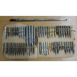 S. Mordan & Co dipping ink pen and a selection of approximately 70 various assorted nibs by