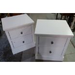 Pair of modern two drawer bedside chests