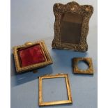 Victorian silver hallmarked photo frame (marks worn) and three other similar frames (4)