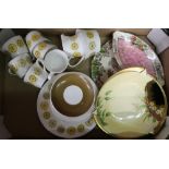 Royal Tuscan Seasons retro pattern six place tea service, a Carlton ware serving dish, Mailing and