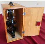 Wooden cased Beck of London Model 24423, Model 47 Microscope