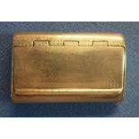 Birmingham 1933 silver hallmarked rectangular snuffbox with hinged top and gilt interior, makers