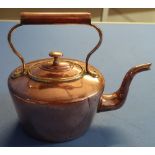 19th C oval bodied copper and brass kettle (height 26cm)
