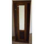 Early 20th C oak single mirrored door wardrobe (61cm x 40cm x 164cm)