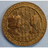 Cast bronze medallion commemorating the marriage of Margaret of Austria to the Duke of Savoy (