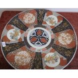 Large Japanese Imari style charger (diameter 55cm) (hairline crack)