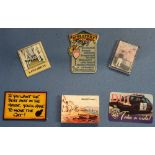 Box containing a quantity of various novelty figures, ceramic and other, fridge magnets,