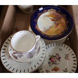 Royal Worcester pheasant pattern blue & gilt comport signed Johnson, various other decorative