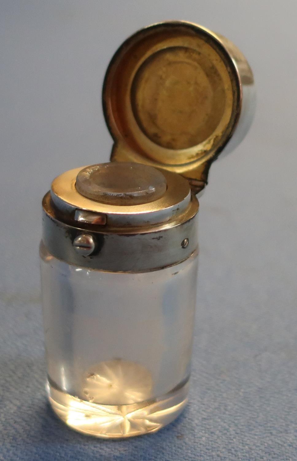 Three silver hallmarked topped glass scent bottles and another glass scent bottle (4) - Image 7 of 7