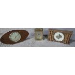 Box containing a quantity of various assorted clocks including Cuckoo clock, circa 1920s mantel
