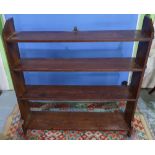 20th C oak three tier open bookcase (width 99cm)