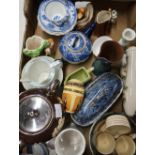 Selection of Victorian and later decorative ceramics in one box, Studio ceramics, Chinese
