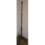 Victorian mahogany adjustable pole screen stand on three supports