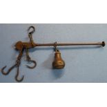 Set of early 19th C butchers style Steel Yard scales (length 36cm)