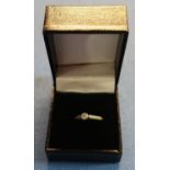 18ct gold diamond solitaire ring with chips to the shoulders