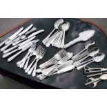Arthur Price and other silver plated cutlery, circa 1970s crumb tray and brush etc