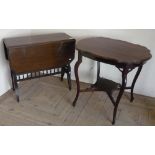 Late Victorian mahogany drop-leaf occasional table and a two tier occasional table (2)