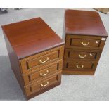 Pair of modern laminate three drawer bedside chests