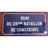 French blue and white enamel sign (60cm x 30cm)